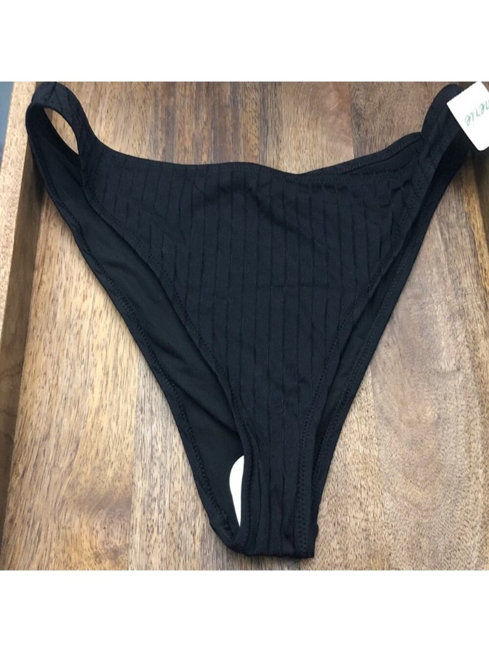 aerie Black Ribbed Bikini Bottom
